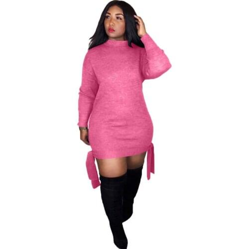 2019 Autumn Winter Women Hoodies Dress Casual Sweatshirts Ladies Clothes Long Sleeve Loose Solid Pink Hoodie Pullover Tops