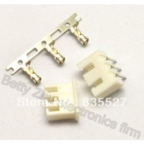 100pcs/lot XH2.54-3P 3PIN terminal block 2.54MM pitch connector : plug + plastic bending needle socket + terminal
