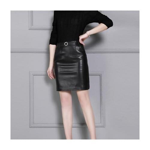 2018 New Fashion Genuine Sheep Leather Skirt K34