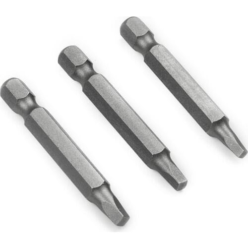 3pcs 50mm 1/4 Inch Square Head Electric Screwdriver Head Screw Driver Bits Set SQ1,SQ2,SQ3 Screw Driver Bit