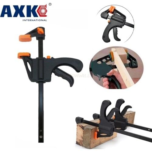 4" Inch F Woodworking Clamp Clamping Device Adjustable DIY Carpentry Gadgets quick Ratchet Release Speed Squeeze hand tools DT6