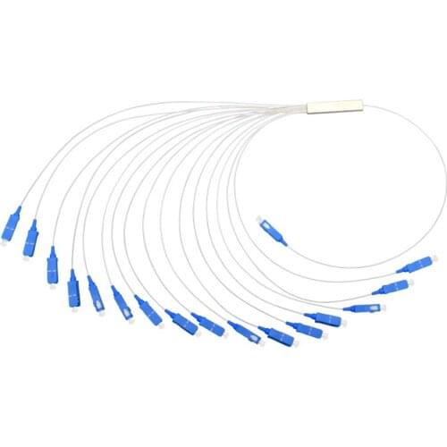 5PCS Fiber Optical PLC Splitter SC 1 : 16 Mini steel tube type 1x16 0.9mm Fiber Opitc Splitter SC/UPC Connector Free Shipping