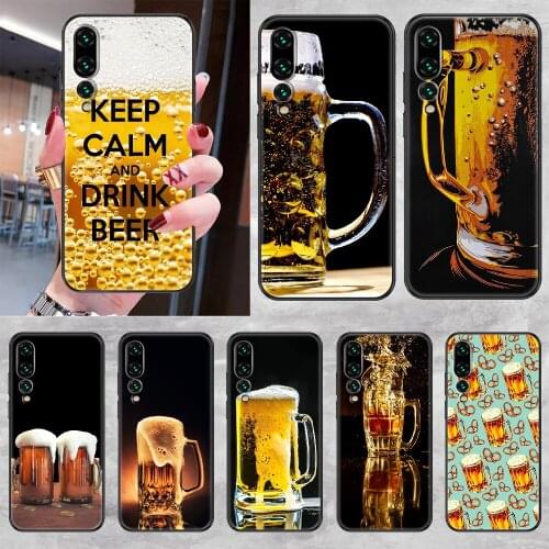 Beers Alcohol Summer Bubble Phone case For Huawei P Mate P10 P20 P30 P40 10 20 Smart Z Pro Lite 2019 black painting back trend