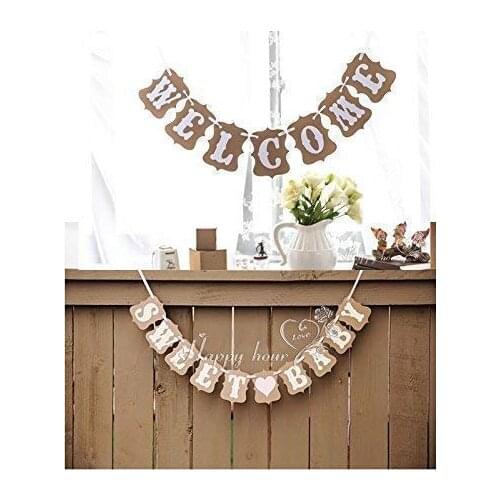 Welcome Sweet Rustic Vintage Baby Shower Decorations Party Photo Booth Props Favor