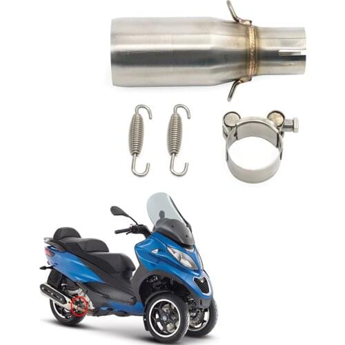 For Piaggio MP3 125 2008-2014 BEVERLY 125 300 2009-2016 X10 125 12-16 Escape Slip-on Motorcycle Exhaust Muffler Middle Link Pipe