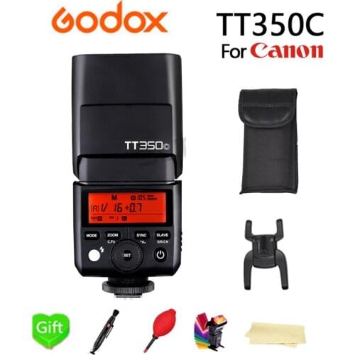 Godox TT350C Flash 2.4G Wireless X System GN36 TTL 1/8000s HSS Camera Flash Speedlite Pocket lights for Canon DSLR Camera + Gift