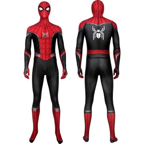Adult Superhero Spider Boy Far From Home Peter Parker Jumpsuit Cosplay Costume Halloween Masquerade Party Bodysuit