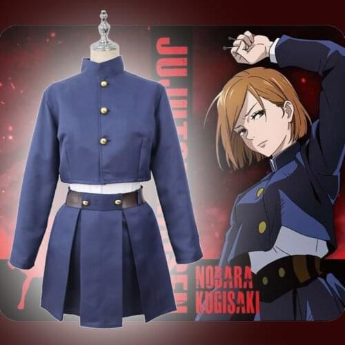 Anime Comic Jujutsu Kaisen Cosplay Costumes Kugisaki Nobara Cosplay Costume Blue Dresses School Uniforms Clothes Suits Clothing