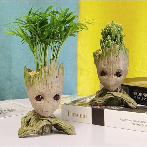 Creative Miniature Groot Fairy Garden Decoration Flower Pots Succulent Flowerpots Desktop Decoration Ornaments Gifts Home Garden