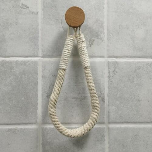 Round Hook White Toilet Paper Holder Vintage Towel Hanging Rope Toilet Paper Holder Home Hotel Bathroom Decoration Supplies