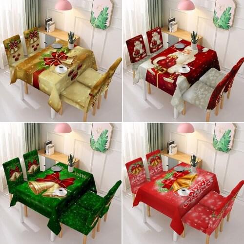 Fashion Cartoon Cute Christmas Tablecloth Chair Cover Decoration Elastic One-piece Chair Cover Restaurant Absorbent Tablecloth