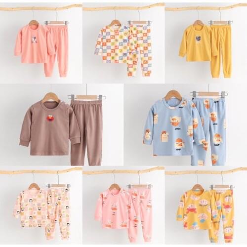 Autumn Pajamas For Children Baby Clothing Sets Sleepwear Cartoon Print Baby Boy Clothes Pajamas For Newborn Girls Clothes Suit