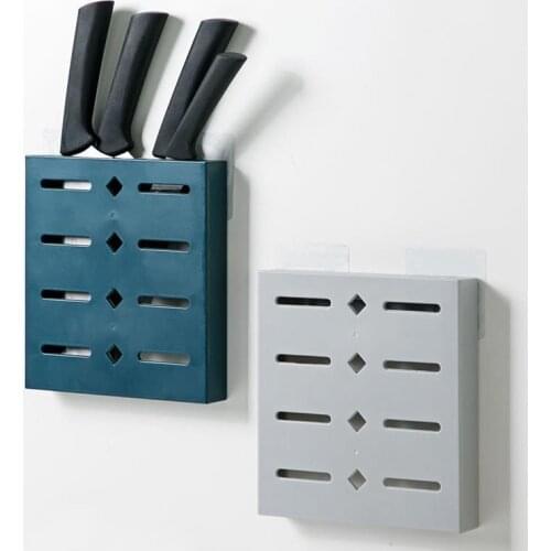 Knife Holder Shelf Wall-Mounted Knife Holder Kitchen Supplies Plastic Punch-Free Household Kitchen Knife Knife Storage Rack