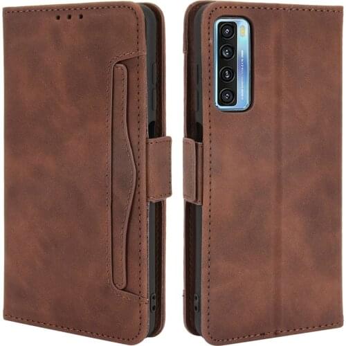Shockproof Case Leather Flip Cover for TCL 20S 2021 Luxury Case Removable Card Slot Phone Holder Funda TCL 20 S Case Wallet Para
