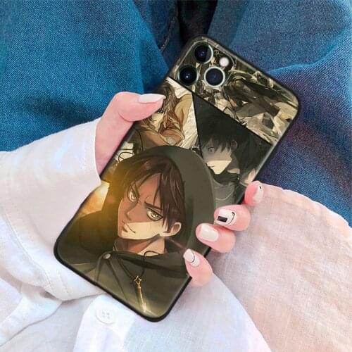 Eren Jaeger Attack on Titan manga silicone Phone Case FOR iPhone Se 6 6s 7 8 Plus X Xr Xs 11 12 Mini Pro Max Glass Cover Shell