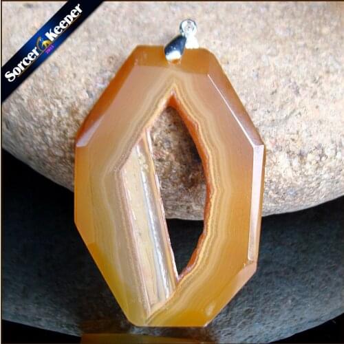 High Quality Natural Crystal Cluster Gem Stone Jewelry Polished Faceted Agatess Slice Beads Pendant Necklace for Women QS1004