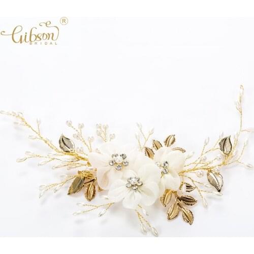 Bridal Hair Jewelry Handmade Accessories Pearl Headband Bridal Hair Vine Wedding Hair Clip Flower Women Headpiece Prom Halo