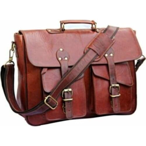 16,,Handmade Genuine Leather Messenger Bag Shoulder Handbag Laptop Briefcase bag