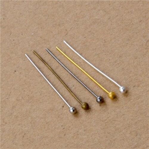 200pcs Gold/ Silver/Rhodium/Bronze/Rhodium Plated Ball Head Pins 0.5x20 25 30 40 50mm Jewelry Findings