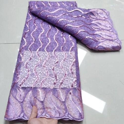 2021 High Quality French Tulle Lace Fabrics Latest African Luxury Sequins Lace Fabrics For Wedding Party Material
