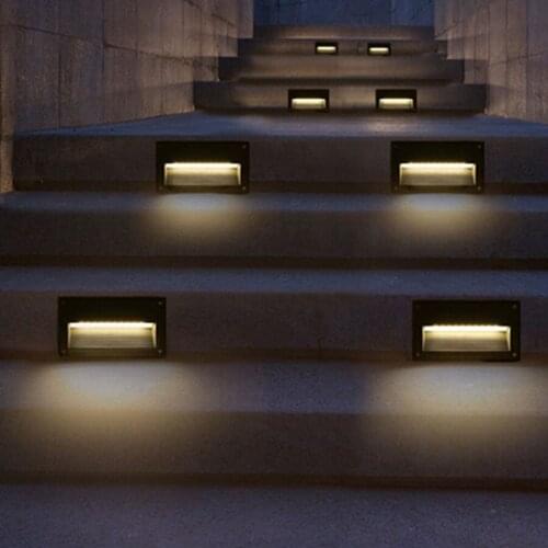 4PCS IP65 Waterproof LED Step Light 3/5W Outdoor Recessed Buried Lamp Porch Pathway Lobby Villa Hotel Stair Light