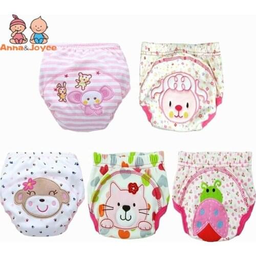 4 Pcs/lot Baby Diapers Children Reusable Underwear Breathable Diaper Cover Cotton Training Pants Choose Design HTRX0015