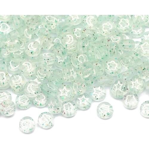 4x7mm Round Transparent Acrylic Beads 100-500pcs/lot Mixed Star/Heart/Moon Spacer Beads For Jewelry Making DIY Accessories