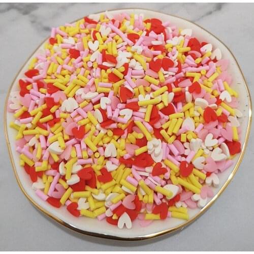 50g 5mm Cute slime Clay Sprinkles, Colorful Heart Five Star Bow Candy Sprinkles for Crafts Making, DIY