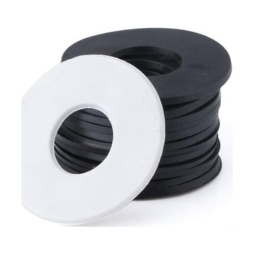 50pcs M4 M5 round rubber gaskets insulating washer plastic gasket black/white 1mm thickness