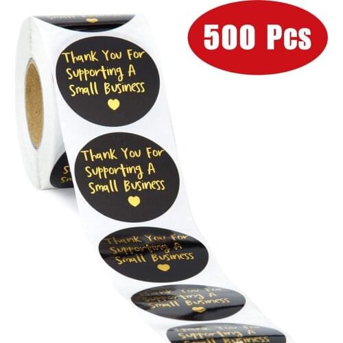 500pcs/Roll Thank You Stickers Aesthetic Seal Homemade Thank You Stickers for Buying Baking Commercial Stationery Stickers Label