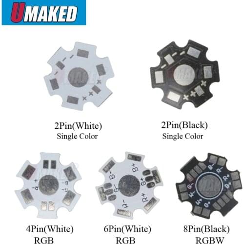 20mm HeatSink Aluminum Base Plate PCB Board Substrate for high power beads, 2pins 4pins 6pins 8pins for 1W 3W 5W Led RGB RGBW