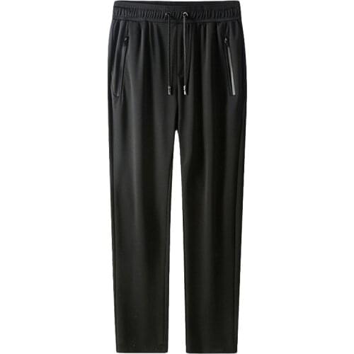 2020 Summer Men Pants Ice Cool Casual Breathable Lightweight Quick Dry Trousers Mens Long Pants Male Black Flat Sports Pants
