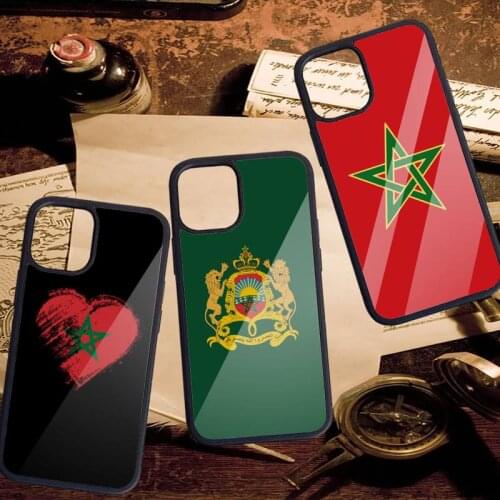 Morocco Flag Coat Of Arms Phone Case PC for iPhone 11 12 pro XS MAX 8 7 6 6S Plus X 5S SE 2020 XR
