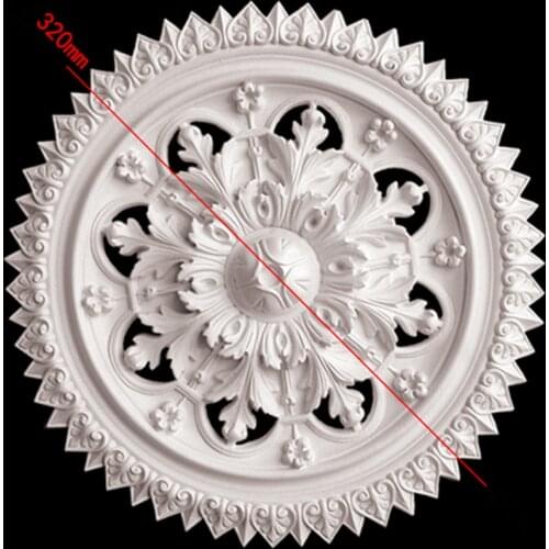 Baroque decorative ceiling rose for pendent light decor panel PU chandelier ceiling rosette decoration lamp base medallion