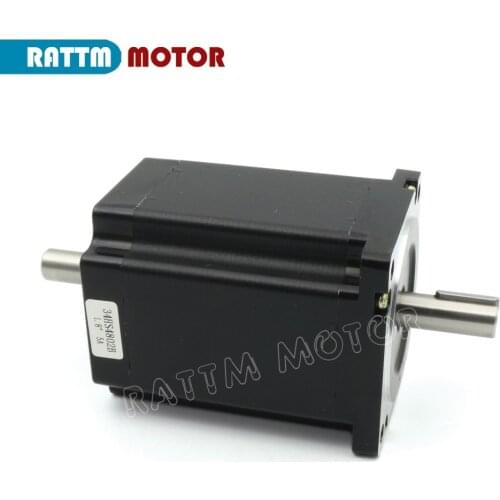 UKR free shipping NEMA34 116mm/ 1230Oz-in/5.0A 8.5N.m Dual shaft stepper motor 4wire for Small and Large CNC Router Machine