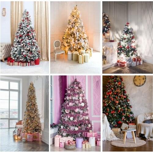 SHUOZHIKE Christmas Indoor Theme Photography Background Christmas tree Backdrops For Photo Studio Props 21520 YDH-04