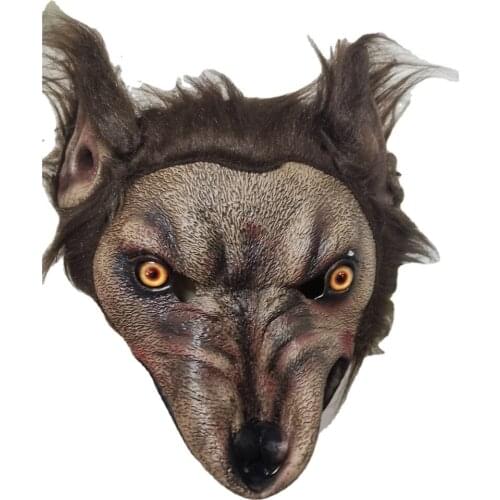 Werewolf Headwear Costume Mask Headwear Carnival Masquerade Funny Cosplay Scary Full Head Latex Wolf Mask