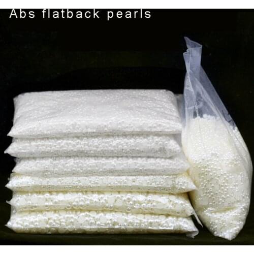 1.5/2/3/4/5/6/7/810/12/14/16MM White Ivory Half Round Pearl ABS Imitation Flatback for Jewelry Making /Nail Art Phone Decoration