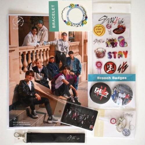 Kpop Stray Kids Unlock:GO LIVE IN LIFE Bang Chan Felix Picture Photo Cards Poster Sticker Badge Lanyard Key Chain Fan Goods Set