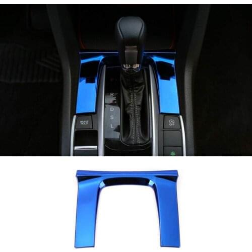 Gear Panel Trim Automatic Transmission Shift Box Cover for 10Th Gen Honda Civic 2019 2018 2017 2016, Blue
