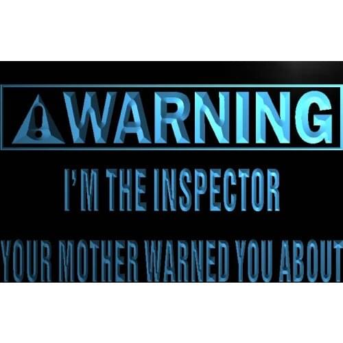M979 Warning I'm the inspector LED Neon Light Sign