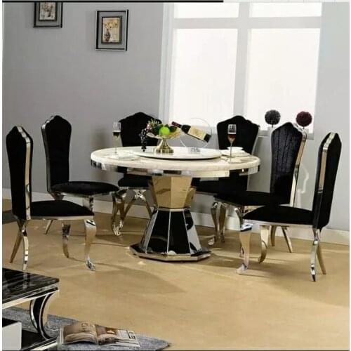 Stainless steel Dining Room Set Home Furniture minimalist modern glass dining table and 4 chairs mesa de jantar muebles comedor