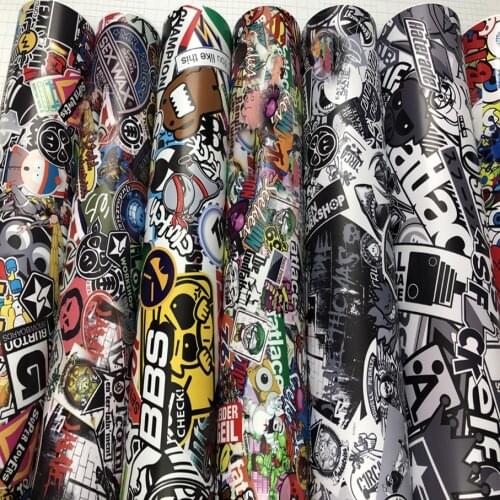 20/30/40/50x152CM Graffiti Skull Car Sticker Decal Camouflage Sticker Bomb Vinyl Car Wrap Foil Air Drain Car Motorbike Sticker