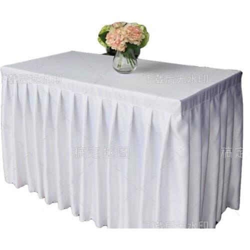 Solid Color Table Skirt Cover Hotel Banquet Conference Wedding Reception Table Skirt Customize Table Skirting