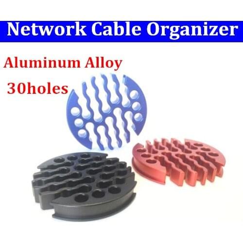 Aluminum alloy network cable organizer 30holes management cable comb router network cabinet machine room for category 5/6 cable