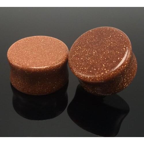 Pair Fashion Flesh Tunnels Ear Plug Orange Organic Stone 6-16mm Saddle Ear Gauge Body Jewelry For Men Women Earlet Expanders