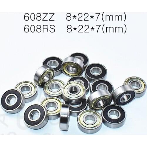Carbon steel 608 608zz 608rs 8*22*7(mm) 10pieces bearing free shipping bearings metal Sealed Bearing Economical practical