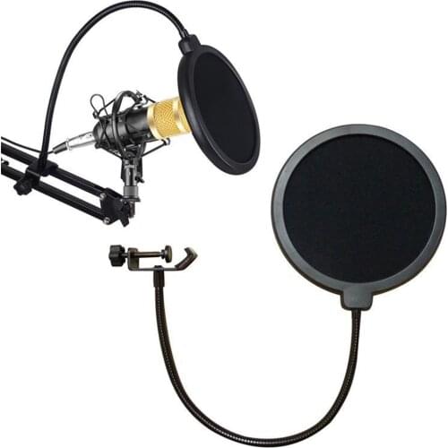 Double Layer Windscreen Studio Microphone Flexible Wind Screen Mask Mic Pop Filter Bilayer Shield Speaking Recording Accessories