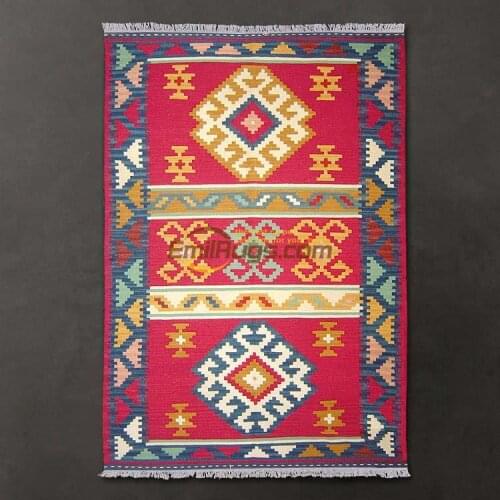 Ruili homes living room with hand-woven wool carpet/Kilim jilimu/living room carpet gc137-21yg4