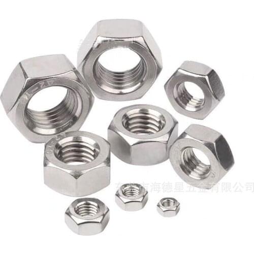 10-50pcs Stainless Steel Hex Hexagon Nut M2 M2.5 M3 M4 M5 M6 M8 M10 M12 Screw Bolt Self-locking Slip Hex Nuts Hardware fasteners